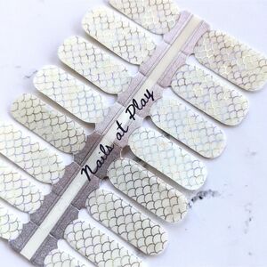 5 for $15 Nail Wraps- Silver Mermaid Tail (transparent)